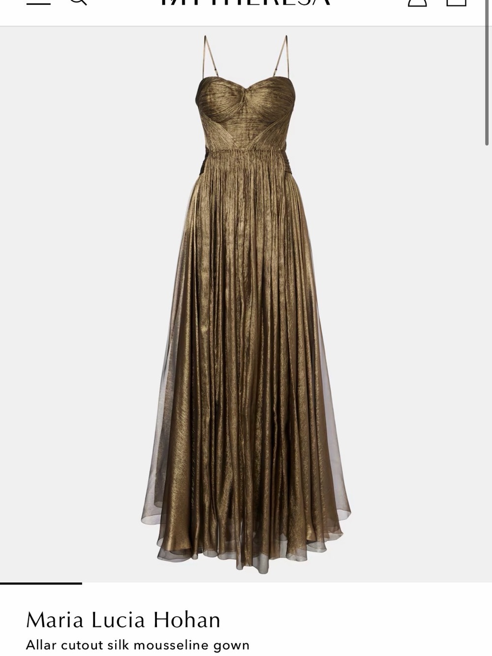 Maria Lucia Gold Metallic Silk Gown